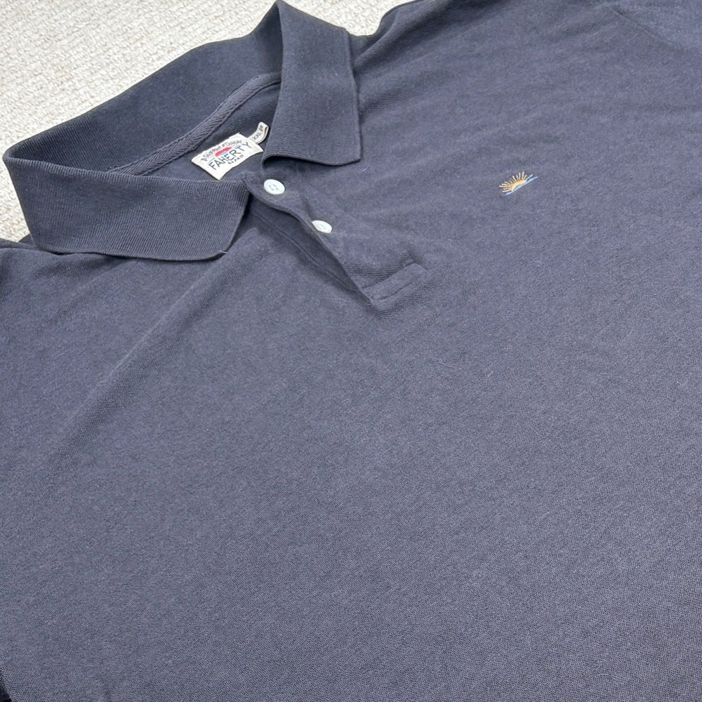 Faherty Polo Shirt Mens XXL Gray Sun Logo Coastal Beachy Preppy